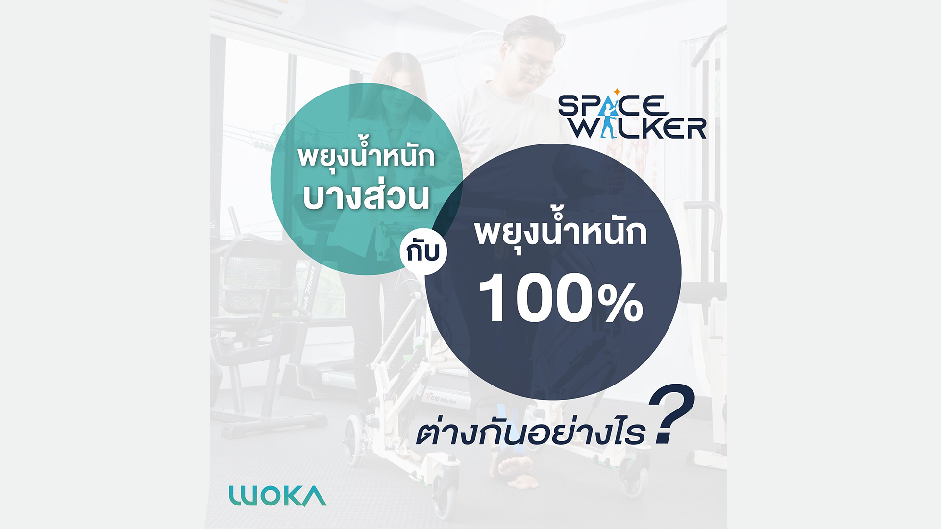 ความแตกต่างของ ระบบพยุงน้ำหนักบางส่วน และพยุงน้ำหนัก 100% ของอุปกรณ์ช่วยเดิน