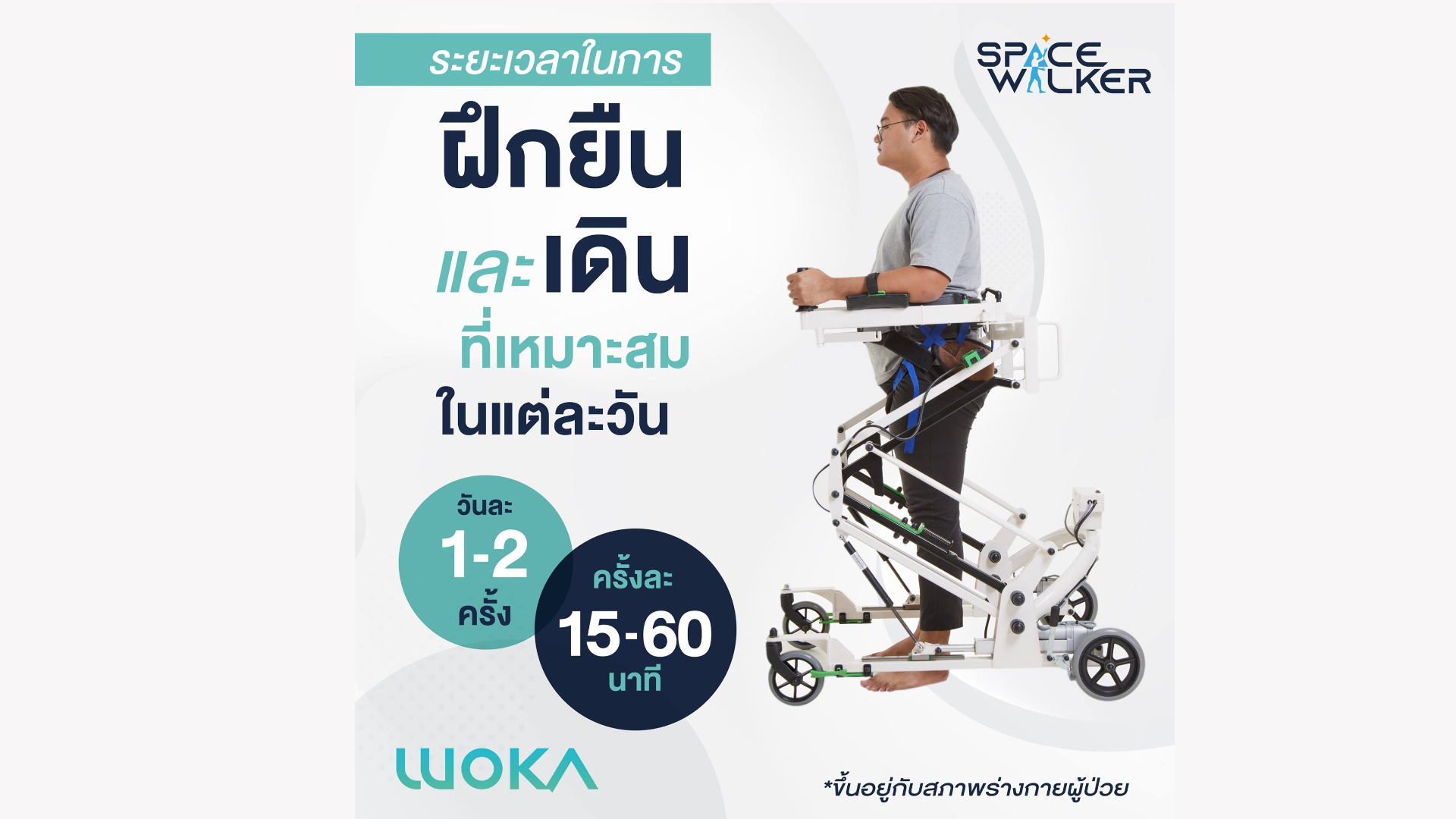 ระยะเวลาในฝึกยืนและเดินที่เหมาะสมในแต่ละวัน